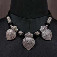 Jeweljunk Black Beads Choker Navratri Necklace - 1112901B
