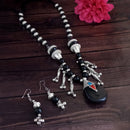 Jeweljunk Oxidised Plated Black color Necklace Set