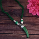 Jeweljunk Oxidised Plated Green color Necklace