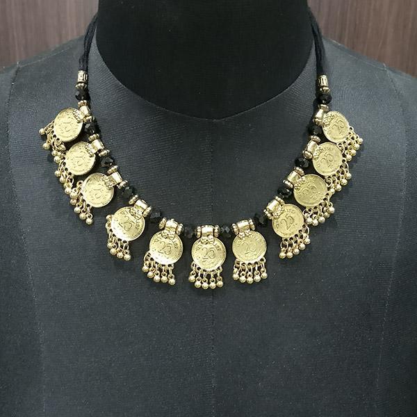 Jeweljunk Gold Plated Coin Bib Statement Necklace - 1113028A