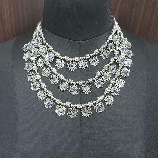 Jeweljunk Rhodium Plated Coin Statement Necklace - 1113032A