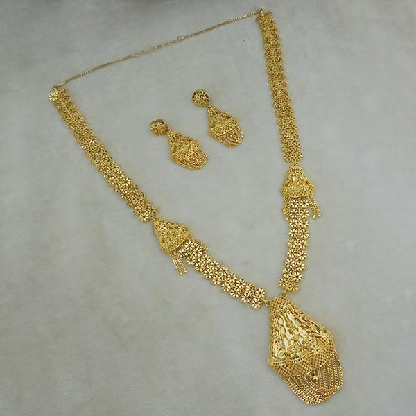 Utkrishtt Copper Forming Gold Plated Long Necklace Set - 1113336