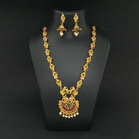 Kriaa Gold Plated Pota Stones Long Necklace Set