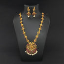 Kriaa Gold Plated Pota Stones Long Necklace Set