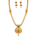 Kriaa Gold Plated Brown Austrian Stone Necklace Sets