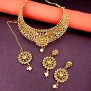 Kriaa Gold Plated Brown Austrian Stone Choker Necklace Sets with