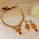 Kriaa Red Austrian Stone Gold Plated Necklace Set