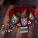 Jeweljunk Oxidised Red Thread Choker Necklace Set - 1114601A