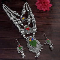 Jeweljunk Multicolour Navratri Special Three Layer Necklace Set