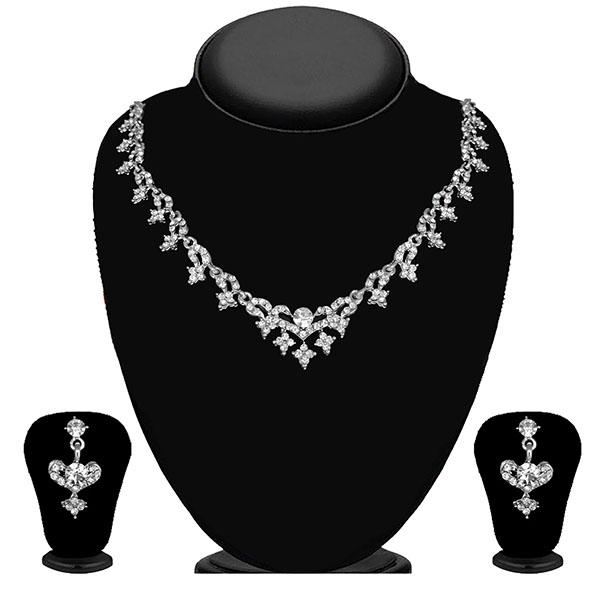 Kriaa Silver Plated Austrian Stone Necklace Set