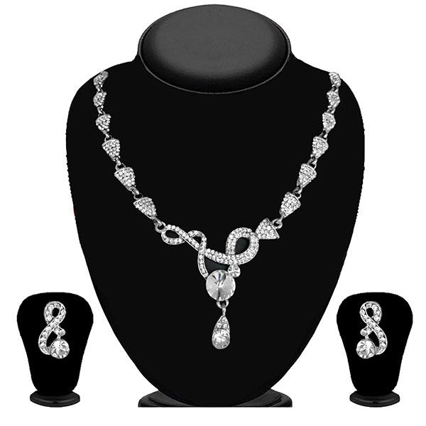 Kriaa Silver Plated Austrian Stone Necklace Set