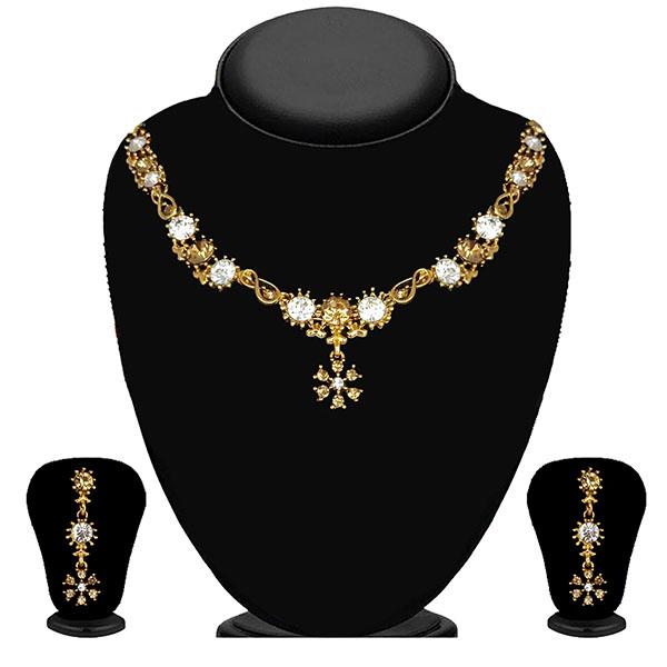 Kriaa Gold Plated Austrian Stone Necklace Set