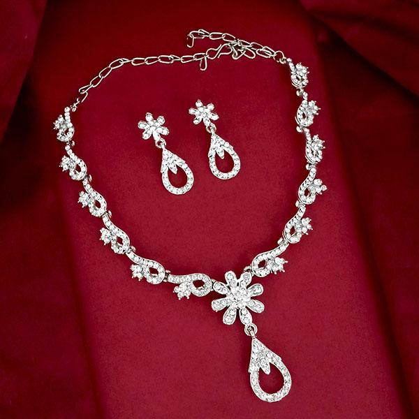 Kriaa Silver Plated Austrian Stone Necklace Set