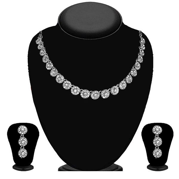 Kriaa Silver Plated Austrian Stone Necklace Set