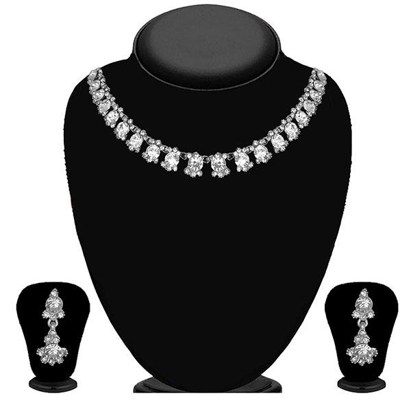 Kriaa Silver Plated Austrian Stone Necklace Set