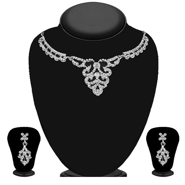 Kriaa Silver Plated Austrian Stone Necklace Set