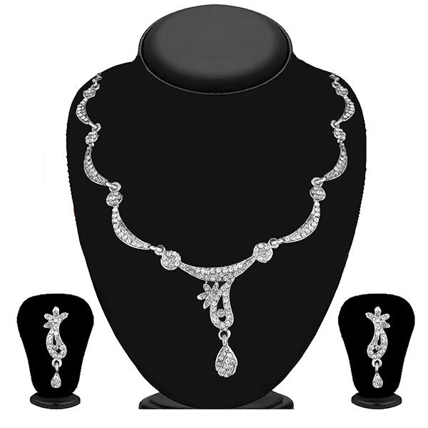 Kriaa Silver Plated Austrian Stone Necklace Set