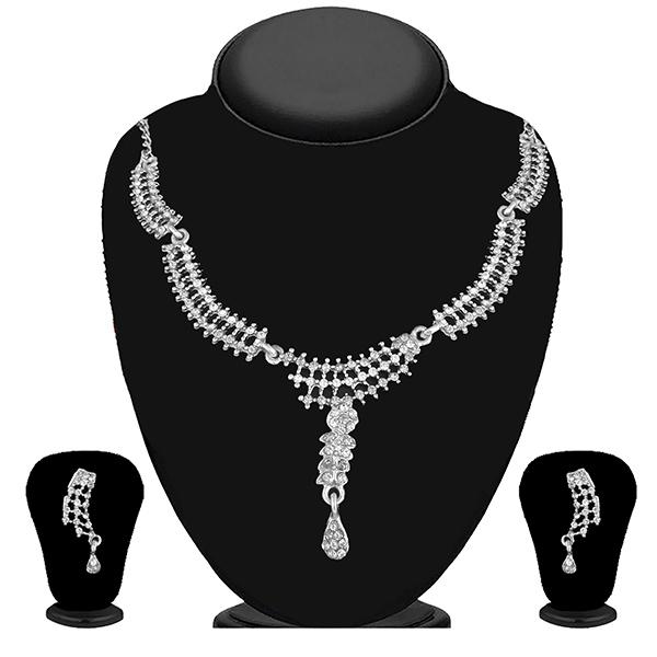 Kriaa Silver Plated Austrian Stone Necklace Set