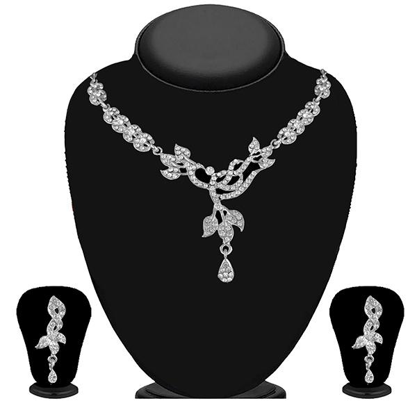 Kriaa Silver Plated Austrian Stone Necklace Set