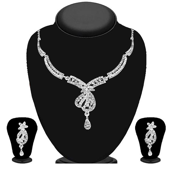 Kriaa Silver Plated Austrian Stone Necklace Set