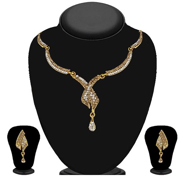 Kriaa Gold Plated Austrian Stone Necklace Set