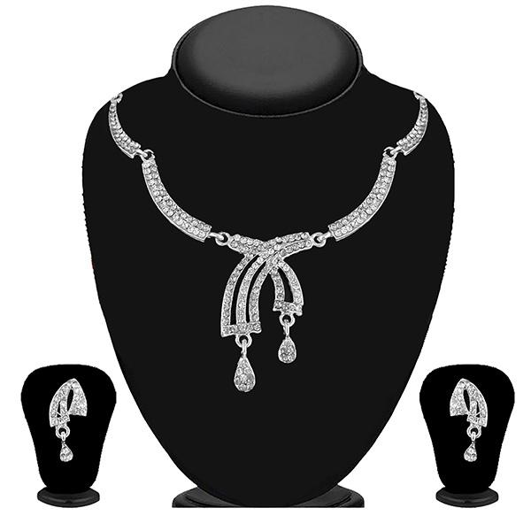 Kriaa Silver Plated Austrian Stone Necklace Set