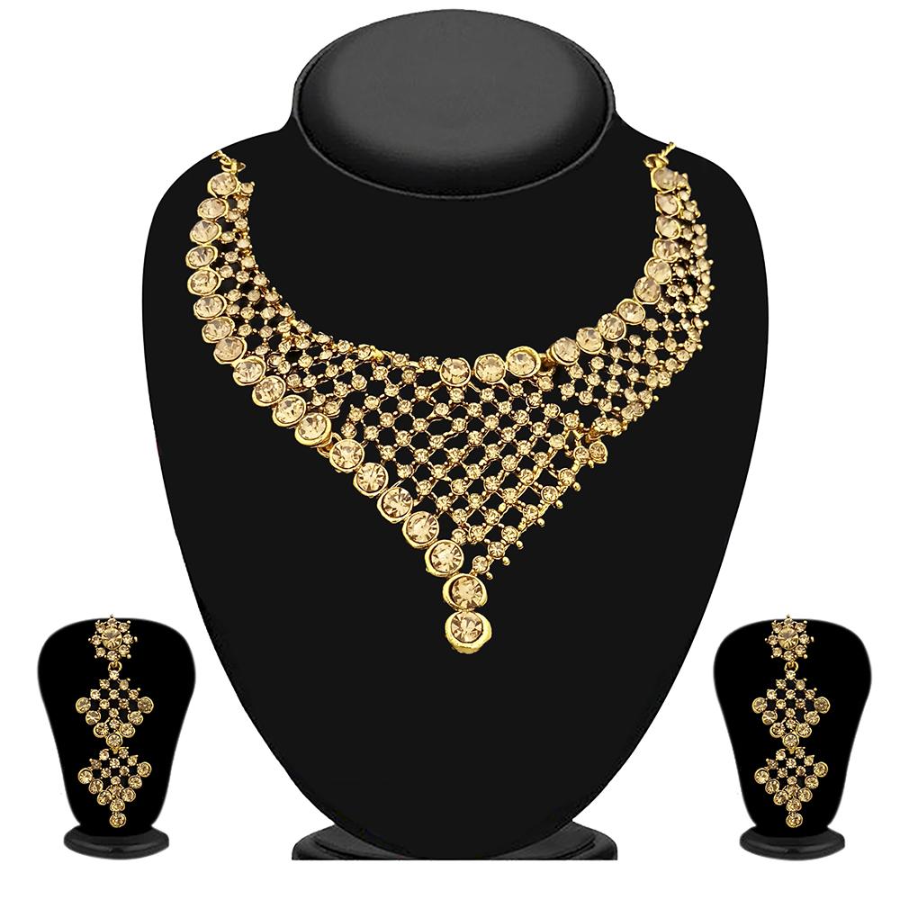 Kriaa Gold Plated Austrian Stone Necklace Set