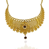 Kalyai Forming Look Gold Plated Stone Necklace Set