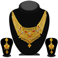 Kalyani Forming Look Gold Plated Stone Necklace Set