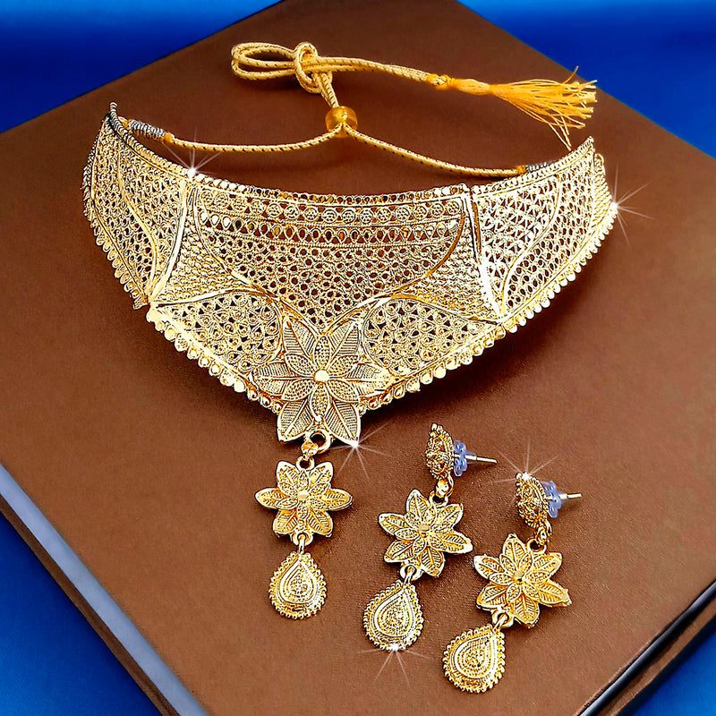 Kalyani Forming Gold Plated Traditional Designer Necklace & Earring Set