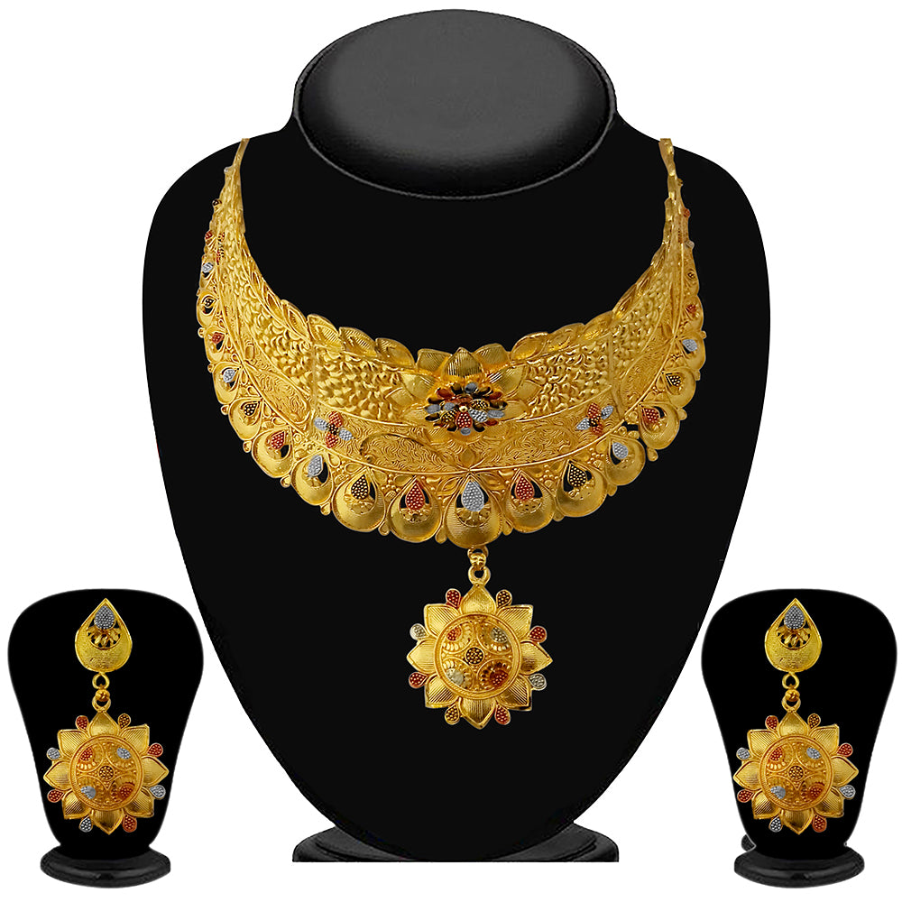 Kalyani Forming Gold Plated Traditional Designer Necklace & Earring Set