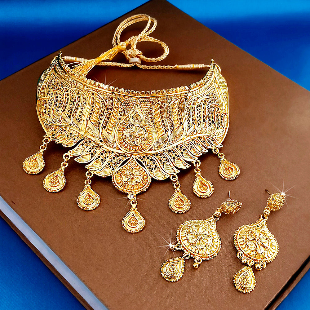 Kalyani Forming Gold Plated Traditional Designer Necklace & Earring Set