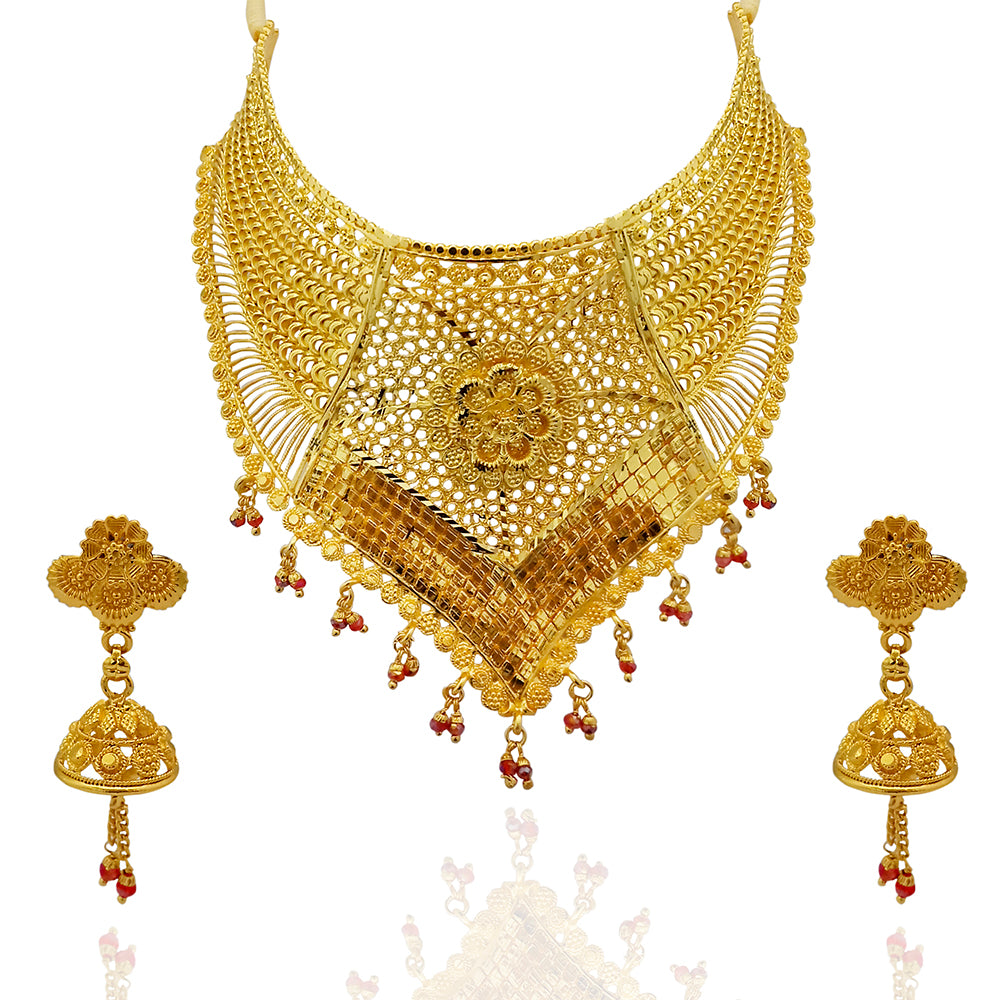 Kalyani Forming Gold Plated Traditional Designer Necklace & Earring Set