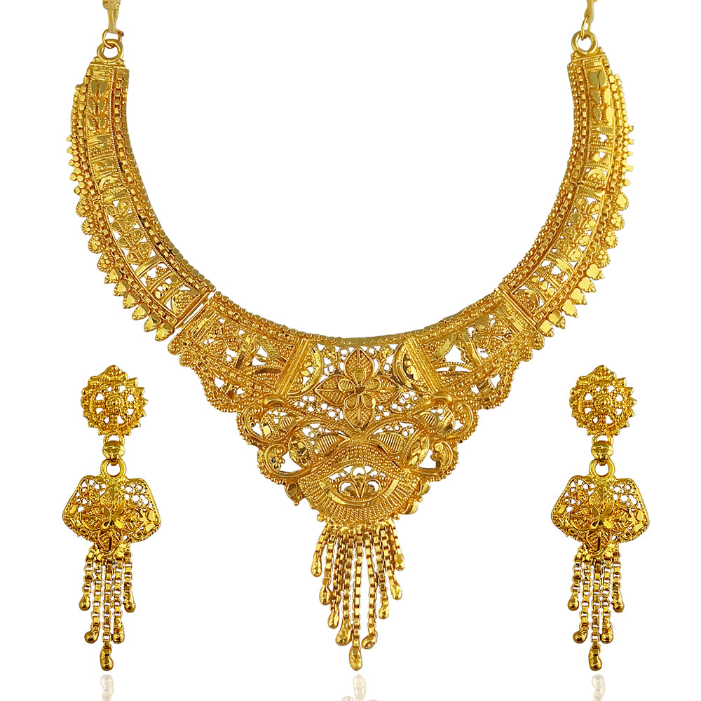 Kalyani Forming Gold Plated Traditional Designer Necklace & Earring Set