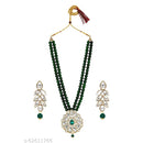 SNERA Gold Plated Crystal Stone & Beads Necklace Set