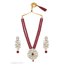SNERA Gold Plated Crystal Stone & Beads Necklace Set
