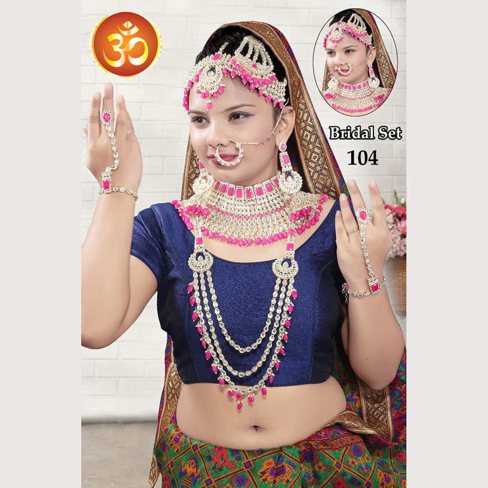 SNERA Gold Plated Kundan Stone Bridal Set