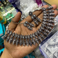 SNERA Black Oxidized Plated Necklace Set