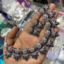 SNERA Black Oxidized Plated Necklace Set