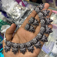 SNERA Black Oxidized Plated Necklace Set