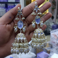 SNERA Gold Plated designer Kundan Stone Jhumkis Earrings