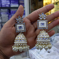 SNERA Gold Plated designer Kundan Stone Jhumkis Earrings