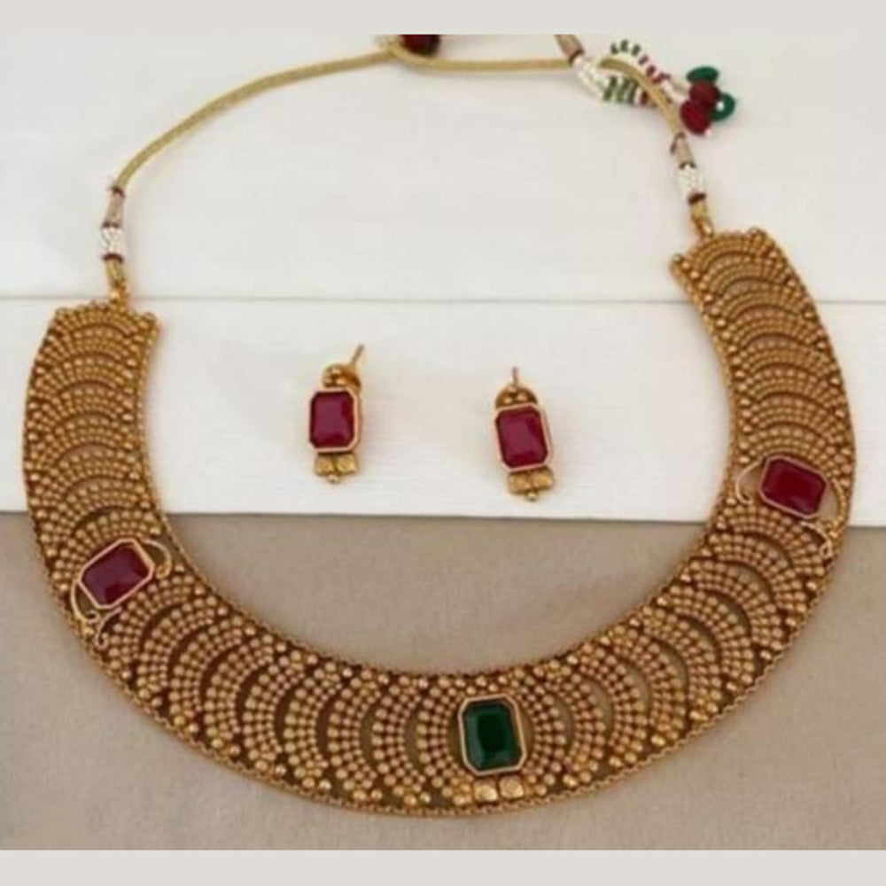 SNERA Gold Plated Crystal Stone Necklace Set