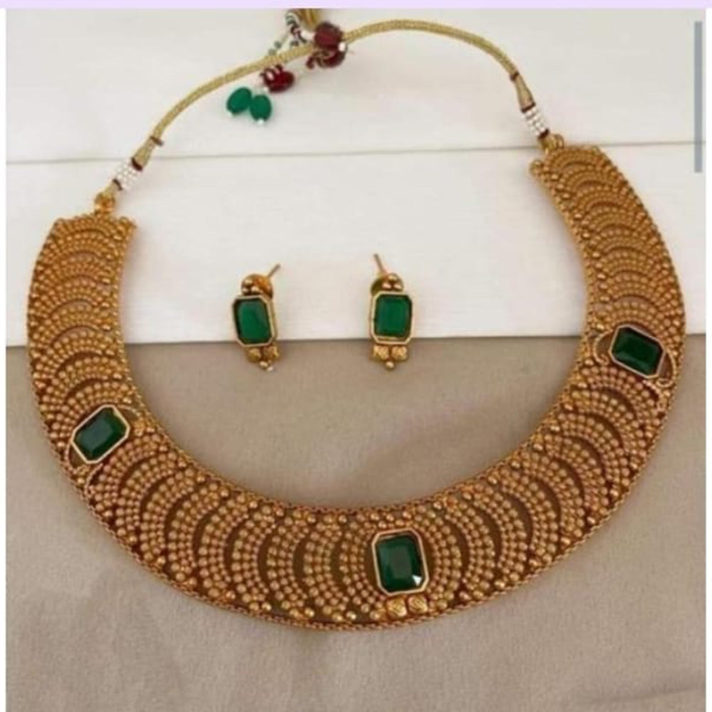 SNERA Gold Plated Crystal Stone Necklace Set
