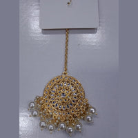 SNERA Gold Plated Kundan Stone & Pearl  Maang Tikka