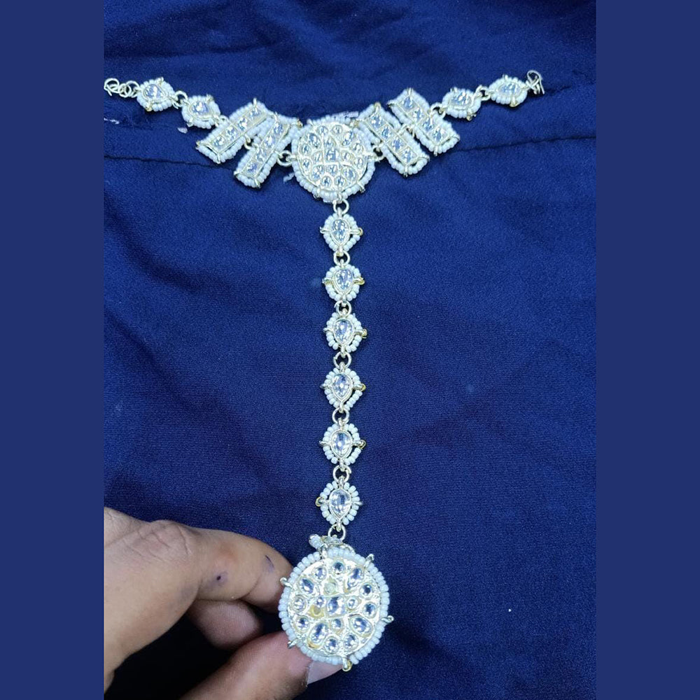 SNERA Gold Plated Kundan Stone Chain Hand Panja