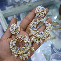 SNERA Gold Plated designer Kundan Stone Dangler Earrings