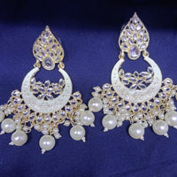 SNERA Gold Plated designer Kundan Stone Dangler Earrings
