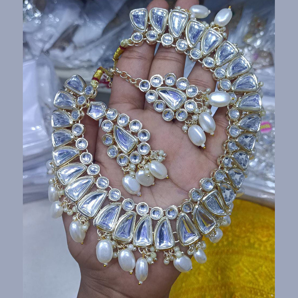 SNERA Gold Plated Kundan Stone Choker Necklace Set