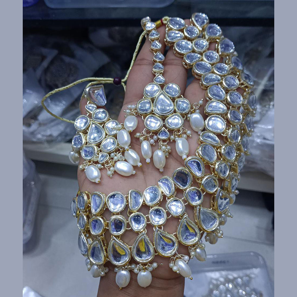 SNERA Gold Plated Kundan Stone Choker Necklace Set